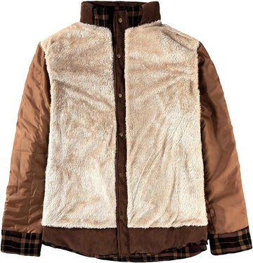 Men's Outdoor Casual Vintage Long Sleeve Plaid Flannel Button Down Shirt Jacket